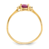 14k Diamond & Pink Tourmaline Birthstone Ring